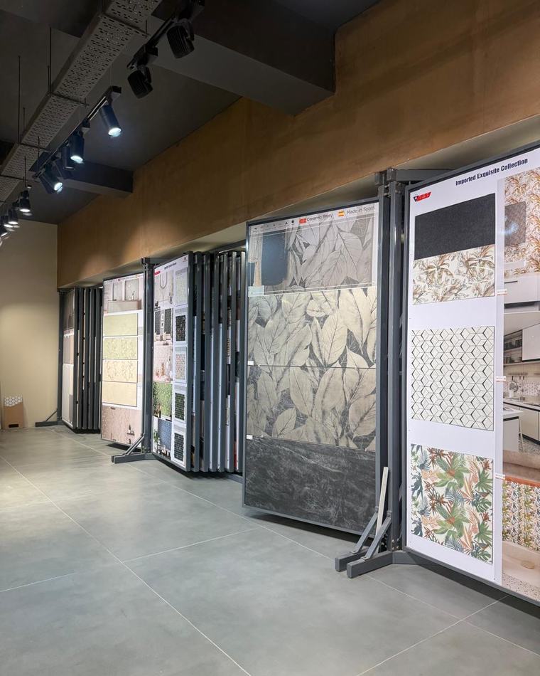 Tile display panels in the Ceramic Story experience centre, Egmore, Chennai